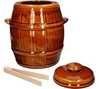 KOTARBAU® Pot en terre Hermétiquement Fermable 5 L pour la fermentation avec couvercle + Pince en bois