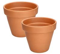 KOTARBAU® Pot Terre Cuite, Pot de Fleur Exterieur Terre Cuite ⌀ 17 cm | Pot de Fleur en Terre Cuite avec Trou de Drainage, Hauteur 15 cm, Terracotta