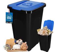 KOTARBAU® Poubelle 50l Poubelle de tri sélectif Couvercle en polyéthylène bleu Poubelle 50l avec couvercle Seau 50l avec couvercle Grande poubelle Seau 50 litres