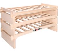 KOTARBAU® Présentoir à vin à 3 étages pour 24 bouteilles Casier à vin en bois de hêtre 93 x 48 cm Casier à bouteilles avec entretoises en bois Casier à bouteilles de vin stable Casier en bois 8 boutei