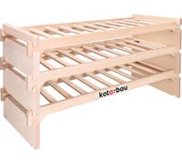 KOTARBAU® Présentoir à vin à 3 étages pour 30 bouteilles Casier à vin en bois de hêtre 113 x 48 cm Casier à bouteilles avec entretoises en bois Casier à bouteilles de vin stable Casier en bois 10 bout