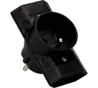 KOTARBAU® Prise multiple noire Fiche triple avec mise à la terre Deux prises plates une prise ronde