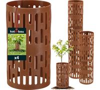 KOTARBAU® Protection d'arbres contre l'abroutissement du gibier Set de 4 pièces 20 cm brun plastique protection d'écorce plantes et troncs d'arbres protection protection du tronc d'arbres protection c