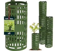 KOTARBAU® Protection d'arbres contre les morsures de gibier 8 pcs ⌀ 11,5 x 26 cm Vert Plastique Protection d'écorce Plantes et troncs d'arbres Protection Protection de troncs d'arbres Protection contr
