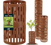 KOTARBAU® Protection d'arbres contre les morsures de gibier Set de 8 pièces 20 cm brun plastique protection d'écorce plantes et troncs d'arbres protection protection troncs d'arbres protection contre 