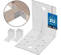 KOTARBAU® Raccord d'angle 100x100x80mm avec nervure Equerre perforée Equerre de construction Equerre de poutre Connecteurs Equerre argent 25 pcs.