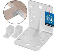 KOTARBAU® Raccord d'angle 105x105x90mm avec nervure Equerre perforée Equerre de construction Equerre de poutre Connecteurs Argent Equerre 25 pcs.