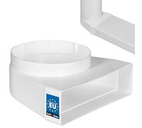 KOTARBAU® Raccord de déviation à 90° pour conduit de ventilation - 204 x 60 mm - En plastique - Diamètre : 150 mm - Blanc - Raccord pour conduit plat - Ronde et carrée