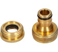 KOTARBAU® Raccord de tuyau d'arrosage en laiton 1/2" et 3/4" 2-en-1 pour robinet