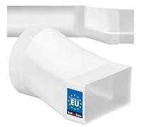 KOTARBAU® Raccord de tuyau rectangulaire 55 x 110 mm pour tube rond de 100 mm en plastique Adaptateur de tuyau d'évacuation pour systèmes de ventilation Canal plat blanc sur tube rond Pièce de