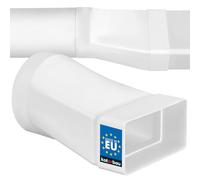 KOTARBAU® Raccord de tuyau rectangulaire - 60 x 120 mm - Pour tube rond - Diamètre : 100 mm - En plastique - Réducteur pour systèmes de ventilation - Canal plat blanc sur tube rond - Pièce de