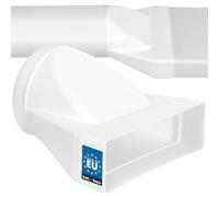 KOTARBAU® Raccord de tuyau rectangulaire - 60 x 200 mm - Pour tube rond - Diamètre : 125 mm - En plastique - Réducteur pour systèmes de ventilation - Canal plat blanc sur tube rond - Pièce de