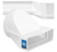 KOTARBAU® Raccord de tuyau rectangulaire - 60 x 200 mm - Pour tube rond - Diamètre : 150 mm - En plastique - Réducteur pour systèmes de ventilation - Canal plat blanc sur tube rond - Pièce de