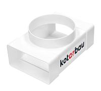 KOTARBAU® Raccord en T pour conduits de ventilation plats - 110 x 55 mm - Avec trou rond - Diamètre : 100 mm - En plastique - Pour systèmes de ventilation - Canal plat blanc sur tube rond - Pièce de
