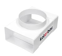 KOTARBAU® Raccord en T pour conduits de ventilation plats - 120 x 60 mm - Avec trou rond - Diamètre : 100 mm - En plastique - Pour systèmes de ventilation - Canal plat blanc sur tube rond - Pièce de