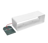 KOTARBAU® Raccord pour système de ventilation - 205 mm x 60 mm - Canal plat - Rectangulaire - Blanc - Conduit d'évacuation d'air - Raccord efficace de canal en plastique - Tuyau d'évacuation d'air