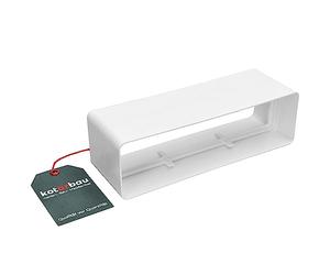 KOTARBAU® Raccord pour système de ventilation - 205 mm x 60 mm - Canal plat - Rectangulaire - Blanc - Conduit d'évacuation d'air - Raccord efficace de canal en plastique - Tuyau d'évacuation d'air