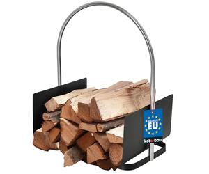KOTARBAU® Range Buche Interieur - Panier à Bûches - Acier - 41 x 52 cm - Noir - Porte Buche - Support Bois de Chauffage Intérieur - avec Anse Ergonomique - Robuste - Résistant