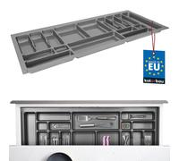 KOTARBAU® Range-couverts pour tiroir Organisateur de tiroir pour couverts de cuisine Gris 1120x490mm