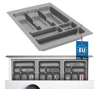 KOTARBAU® Range-couverts pour tiroir Organisateur de tiroir pour couverts de cuisine Gris 490x335 mm