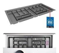 KOTARBAU® Range-couverts pour tiroir Organisateur de tiroir pour couverts de cuisine Gris 935x490mm