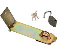 KOTARBAU® Raquette avec cadenas - 3 tailles différentes - Jaune - Galvanisé - Charnières de trop-plein - 170 mm