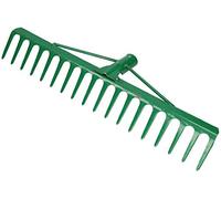 KOTARBAU® Râteau à Feuilles en Acier Renforcé 475 mm avec 18 Dents Vert Râteau sans Manche Outils de Jardinage Accessoires pour l'entretien de Votre Jardin