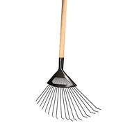 KOTARBAU® Râteau à feuilles en fil d'acier pour balayer les feuilles d'herbe avec manche en bois 150 cm
