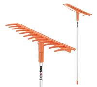 KOTARBAU® Râteau à Feuilles en Plastique 510 mm Noir Râteau avec 12 Dents avec Manche en Aluminium 155 cm Outils de Jardinage Accessoires pour l'entretien de Votre Jardin