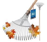 KOTARBAU® Râteau à feuilles Galvanisé Dents à largeur réglable en fil plat avec manche