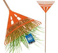 KOTARBAU® Rateau à Feuilles - Plastique - 61 cm - Noir - avec Manche - Râteau Jardin - Balai à Gazon - Ramasse Feuilles - Léger - Résistant - Entretien Jardin