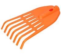 KOTARBAU® Rateau à Feuilles - Plastique - 7 Dents - Orange - sans Manche - Râteau Jardin - Balai à Gazon - Ramasse Feuilles - Léger - Résistant - Entretien Jardin