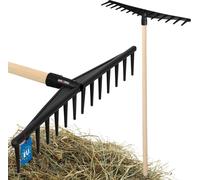 KOTARBAU® Râteau à feuilles plastique avec manche 150 cm | 14 dents L : 59 cm | Râteau noir râteau à foin râteau à gazon râteau large râteau jardin râteau à herbe râteau à feuilles plastique - Râteau 