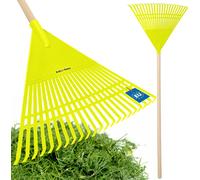KOTARBAU® Râteau à feuilles plastique avec manche vert céladon 400 x 550 mm Râteau à feuilles plastique grand râteau à feuilles Outils de jardin Râteau à gazon large Râteau de jardin en plastique
