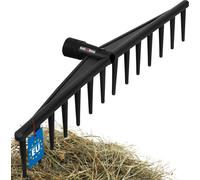 KOTARBAU® Râteau à feuilles plastique sans manche 14 dents L : 59 cm noir râteau râteau à foin râteau à gazon large râteau jardin râteau à herbe râteau à feuilles plastique - Râteau à feuilles