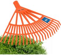 KOTARBAU® Râteau à feuilles plastique sans manche orange 370 x 440 mm Balai éventail Râteau à feuilles plastique grand râteau à feuilles Outil de jardinage Râteau à gazon large Râteau plastique de jar