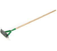 KOTARBAU Râteau de Coupe 360 x 130 mm avec Manche Aérateur de pelouse Cultivateur Aérateur de pelouse Râteau Scarificateur à Main pour enlever la Mousse et Le chaume de pelouse