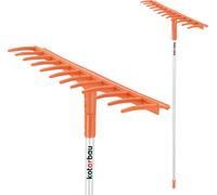 KOTARBAU® Râteau de jardin avec 12 dents et manche manche aluminium pour foin herbe feuilles mortes