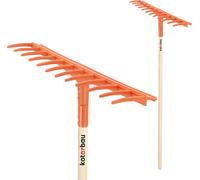 KOTARBAU® Râteau de jardin avec 12 dents et manche Manche en boispour foin herbe Lau