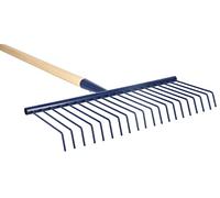 KOTARBAU® Râteau de jardin en fil d'acier pour gazon, feuilles, foin, 170 x 40 cm, manche en bois