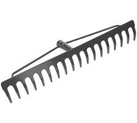 KOTARBAU® Râteau en acier robuste de 475 mm - 18 dents - Râteau à feuilles - Râteau à feuilles - Gris - Sans manche