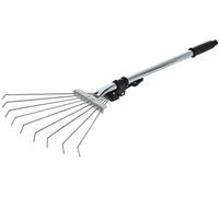 KOTARBAU® Râteau en métal réglable de 65 cm avec manche pour balayer les feuilles d'herbe