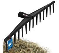 KOTARBAU® Râteau en Plastique À 14 Dents Râteau À Feuilles Tout Usage Herbe Foin Noir sans Tige |Jardin |Gazon |Ramasse Cailloux