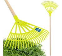 KOTARBAU® Râteau éventail 37 x 44 cm |Ramasse-feuilles |Rateau A Feuille vert clair |Rateau Feuilles Jardin |Balai A Gazon |Rateau A Gazon |Balai A Feuilles |Râteau à Feuilles |Balai à Gazon avec tige