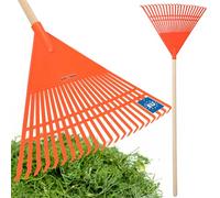 KOTARBAU® Râteau éventail 40 x 55 cm |Ramasse-Feuilles |Rateau A Feuille Orange |Rateau Feuilles Jardin |Balai A Gazon |Rateau A Gazon |Balai A Feuilles |Râteau à Feuilles |Balai à Gazon avec Tige