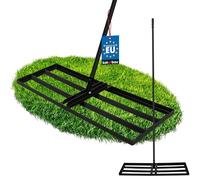 KOTARBAU® Rateau Nivellement - Niveleur Gazon - Acier - 90x30 cm - Noir - Râteau Nivellement Pelouse - avec Manche - 175 cm - Outil Jardinage - Accessoire Jardin - Robuste