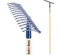 KOTARBAU® Râteau renforcé en acier avec manche en bois Râteau de jardin avec 14 dents
