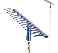 KOTARBAU® Râteau renforcé en acier avec manche en bois Râteau de jardin avec 16 dents