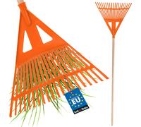 KOTARBAU® Râteau robuste 435 mm avec manche Balai à feuilles Râteau à feuilles Balai éventail Balayeur de feuilles Râteau à feuilles en plastique Orange