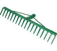 KOTARBAU® Râteau robuste en acier Balai à feuilles Râteau à feuilles en éventail Balai à feuilles vert 475 mm